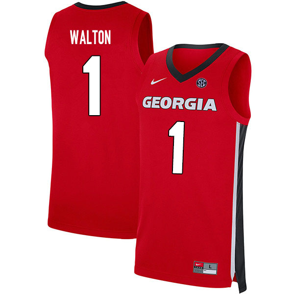 2020 Men #1 Jaykwon Walton Georgia Bulldogs College Basketball Jerseys Sale-Red - Click Image to Close